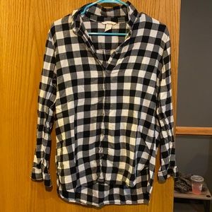 Black and white checkered flannel